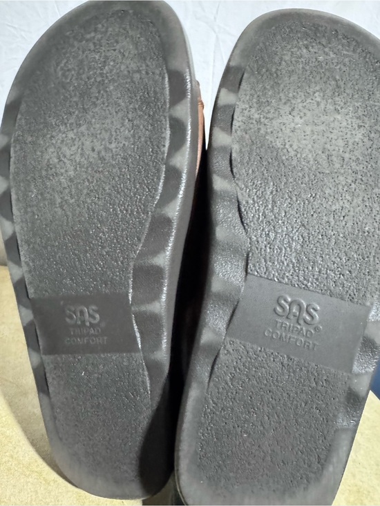 SAS brown leather slide sandal mens Size 12